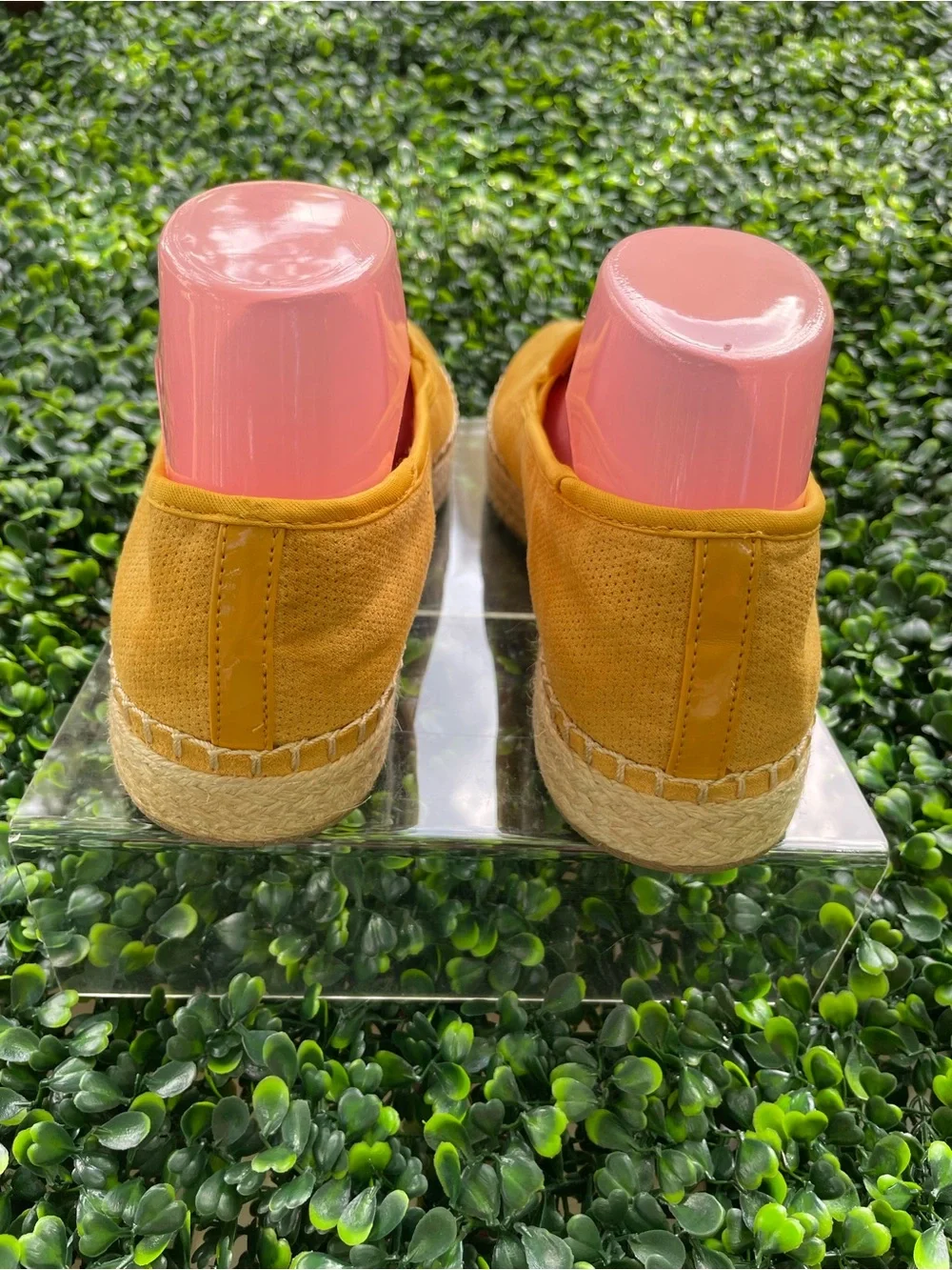 Womens Slip-On Espadrille Sandals in Mustard Yellow